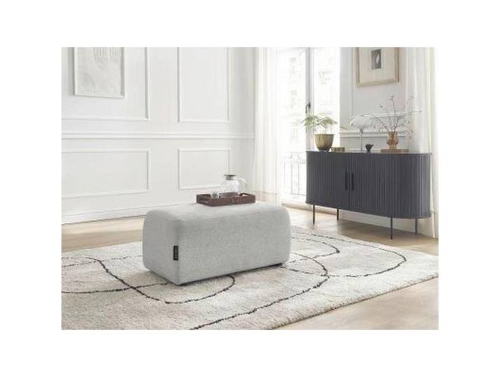 Hocker Atilla, Hellgrau, Kunststoff, rechteckig, 92x44x48 cm, Wohnzimmer, Hocker, Sitzhocker