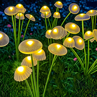 Inspire Essentials GlowMush Dual Mode Solar Garden Lights For Pathways And Outdoor Decor warm 2pcs