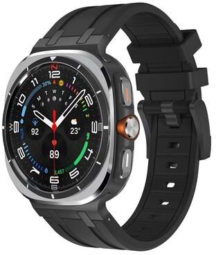 Everyday Crate Samsung Galaxy Watch Ultra 47mm 2025 Liquid Silicone Watch Band Soft Adjustable Replacement Strap black