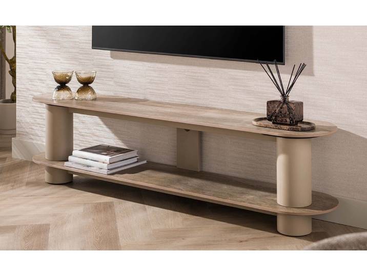 TV-Board Hulpe , 3D Keramik Travertin , Sand