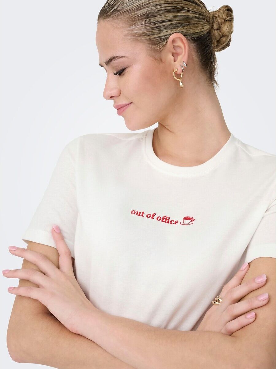 ONLY T-shirt inscription poitrine, manches courtes