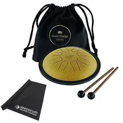 Meinl Sonic Energy SSTD3G Tongue Drum C-Moll 8 Töne mit Reinigungstuch, Perkussion, Gold