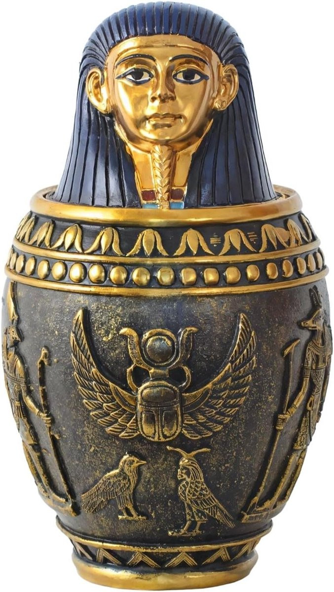 Anubis Standbeeld Urn voor Huisdier Herdenking, Egyptisch Geïnspireerd, Hoogte: 19 cm