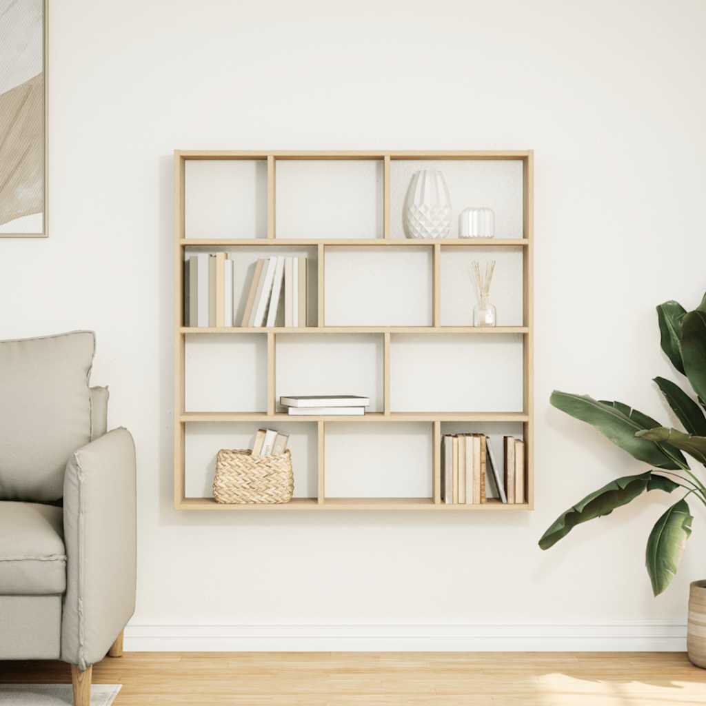 DEvidaxl 4-9 Cube Shelf Sonoma oak 100cm H X 100cm W X 18cm D