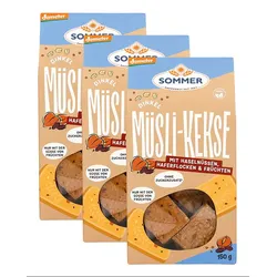 3er-Pack Sommer Dinkel Müsli-Kekse mit Haselnüssen