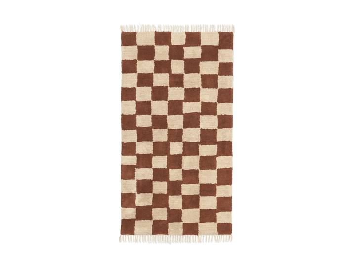 Ferm Living Tapis en coton Mara 80x150 cm Sable chaud rouillé