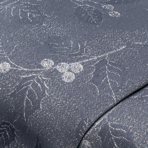 Jacquard "Ilex-Zweige" mit Glitzergarn, grau/silber