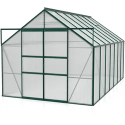 Vitavia Gewächshaus Mars 11500 inkl. 2 Dachfenstern - 11,5 m2 -dunkelgrün-6 mm Hohlkammerplatten