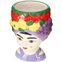 Viana, Blumentopf, Pflanzkopf Mädchen mit bunten Früchten für frische Atmosphäre (9.50 x 9.50 x 13.50 cm)