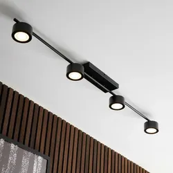 Nordlux Clyde klassische 4-Schienen Leuchte Schwarz dimmbar angenehmes Warmweißes Licht 2700K