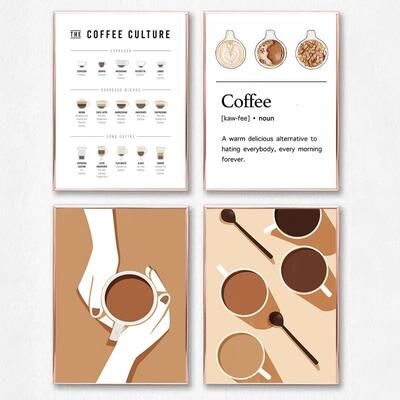 Uplift Essentials Coffee Guide Poster Modern Cafe Shop Menu Prints Nordic Coffee Culture Canvas Painting For Kitchen Wall Decor style 3 20x28 In