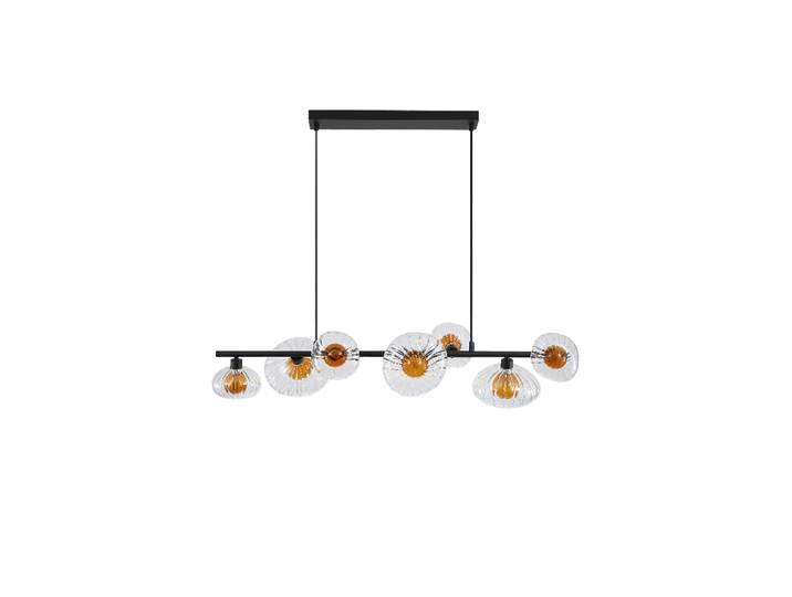Exklusive Design Pendellampe Sunbeam Transparent, Gold, Schwarz Searchlight