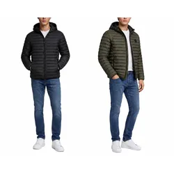 DENIMFY Steppjacke Herren leicht mit Kapuze DFTristan - Black - S