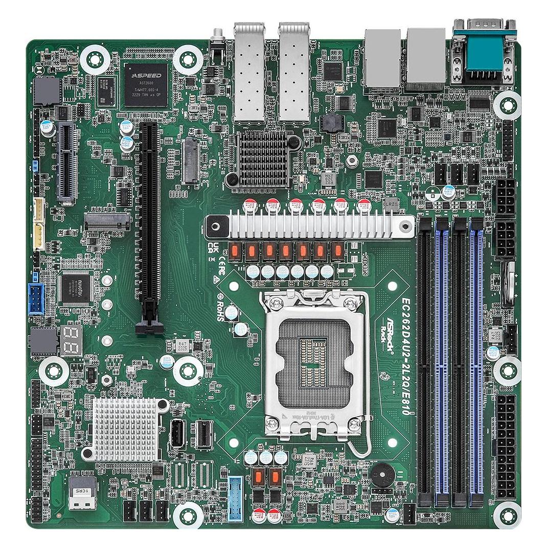 AsRock Mainboard EC262D4U2-2L2Q/E810 micro-ATX Sockel 1700 DDR5-only Single (LGA 1700, mATX) (EC262D4U2-2L2Q/E810)