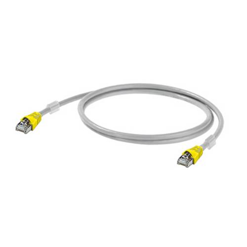 Weidmüller RJ45 (gekreuzt) Netzwerk Anschlusskabel CAT 6a S/FTP 0.40m Grau Flammwidrig, mit Rastnasenschutz, UL-zertifiziert