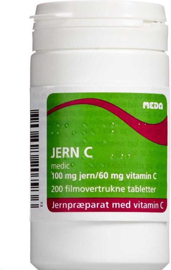 Viatris Jern C "medic" tabletter Stærkt vitamin- og mineralpræparat 200 stk