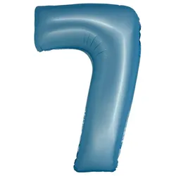 XL Folienballon blau matt Zahl 7