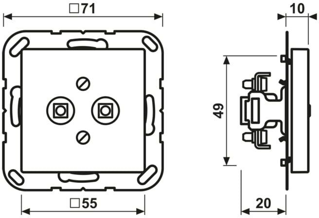 Jung Prise de compensation de potentiel 2 broches A 565-2 WW (A565-2WW)