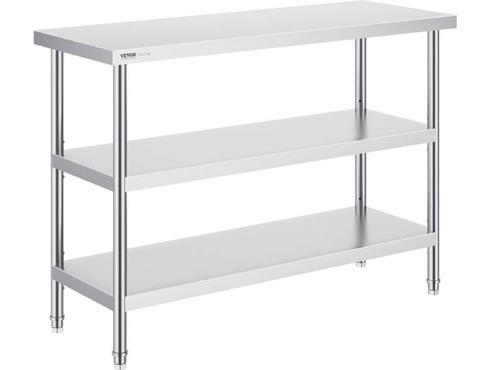 VEVOR roestvrijstalen voedselbereidingstafel keukentafel werktafel 457x1219mm