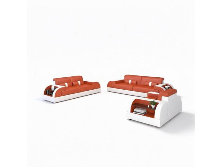 JVmoebel Polstergarnitur Moderne Sofagarnitur aus Kunstleder in elegantem Sofort, (3-tlg., Sofa 3+2 Sitzer, Sessel), Made in Europa