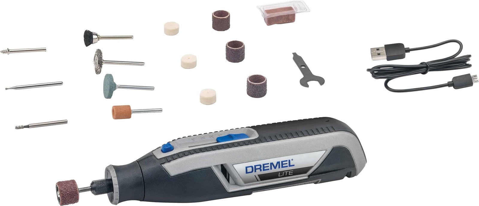 Dremel Lite 7760-15 accu multifunctioneel gereedschap 3,6 V met 15-delige accessoire set en oplaadkabel
