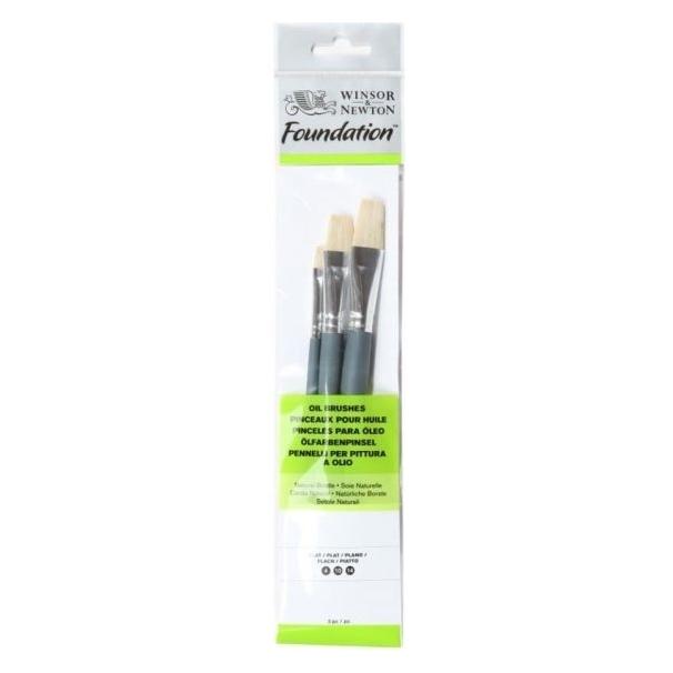 Winsor & Newton W&N Foundation Oil Short Handle 3 Pack (5295020)