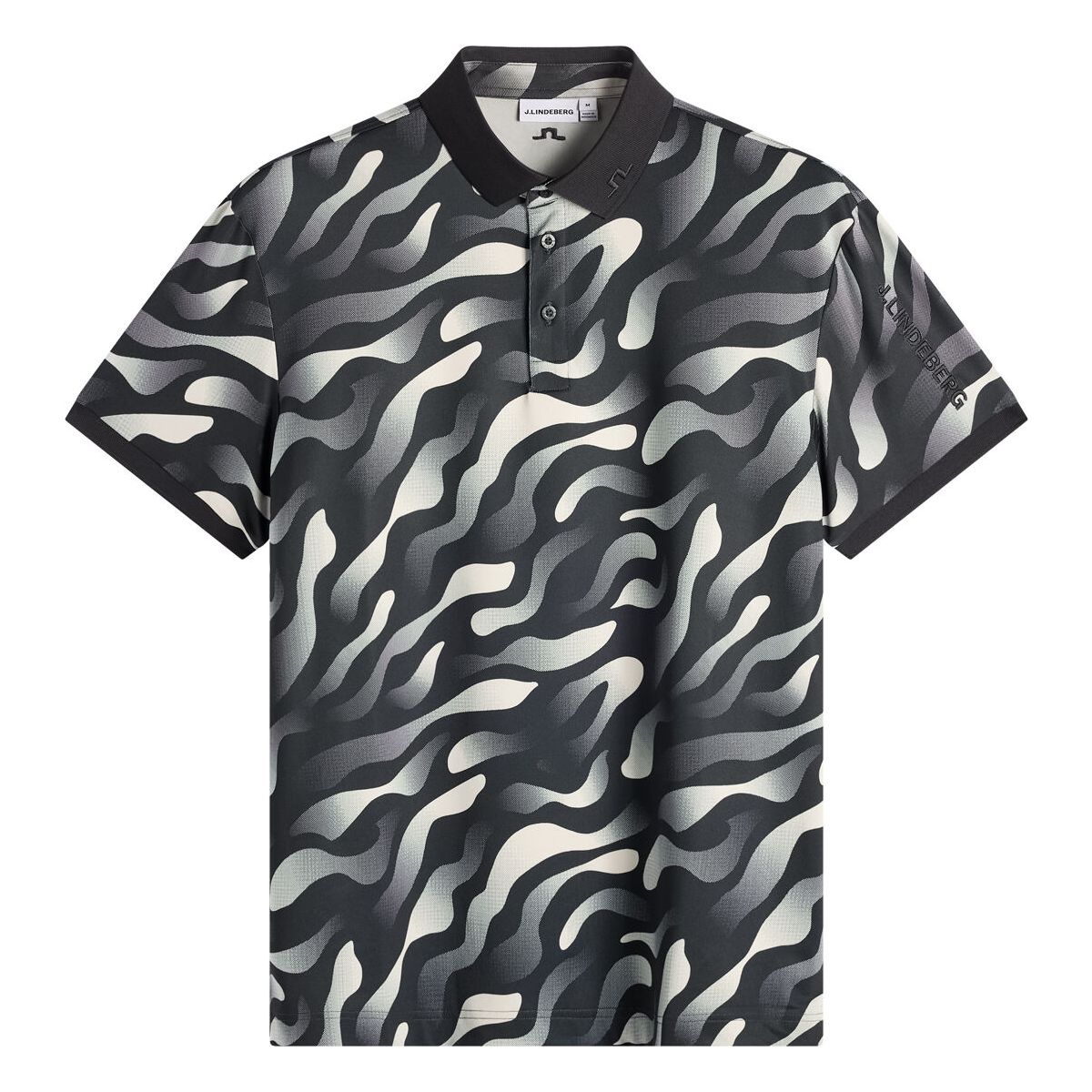 J.Lindeberg Tour Tech Print Polo bunker fade black moonbeam m (W125) XL GMJT14652-W125-XL