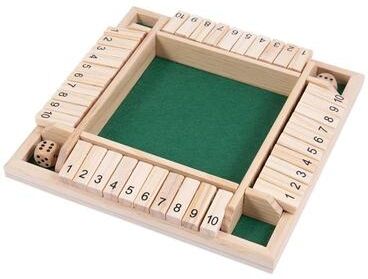 Uplift Essentials Classic Wooden Shut The Box Dice Game 4 Player Strategy Board For Family & Social Gatherings wood Color