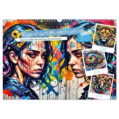 Street Art Sternzeichen (Wandkalender 2027 DIN A3 quer), CALVENDO Monatskalender