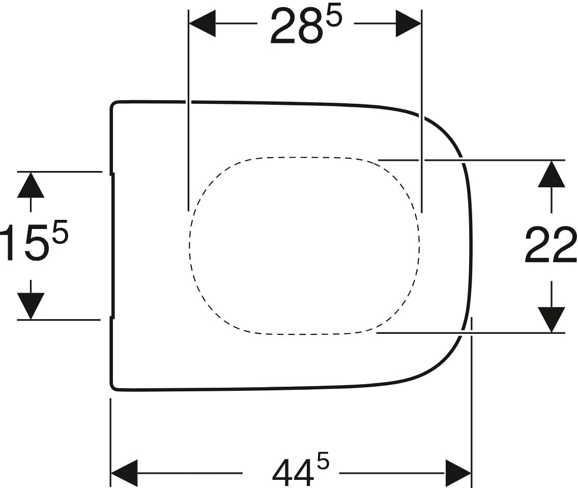 Geberit Renova Plan WC-Sitz, eckiges Design mit Absenka., für WC teilgeschlossene Form, 500691011 500691011