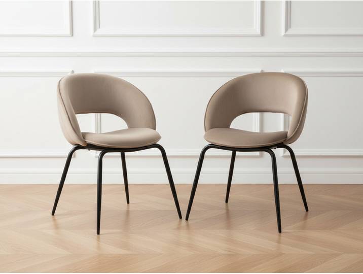 Lot de 2 chaises DOMI tissu velours