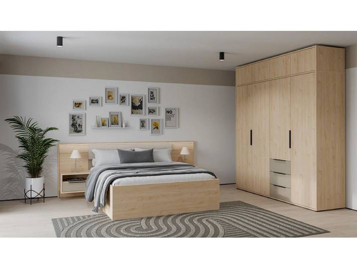 Kastenbett PABLO 160x200cm spanplatte eiche