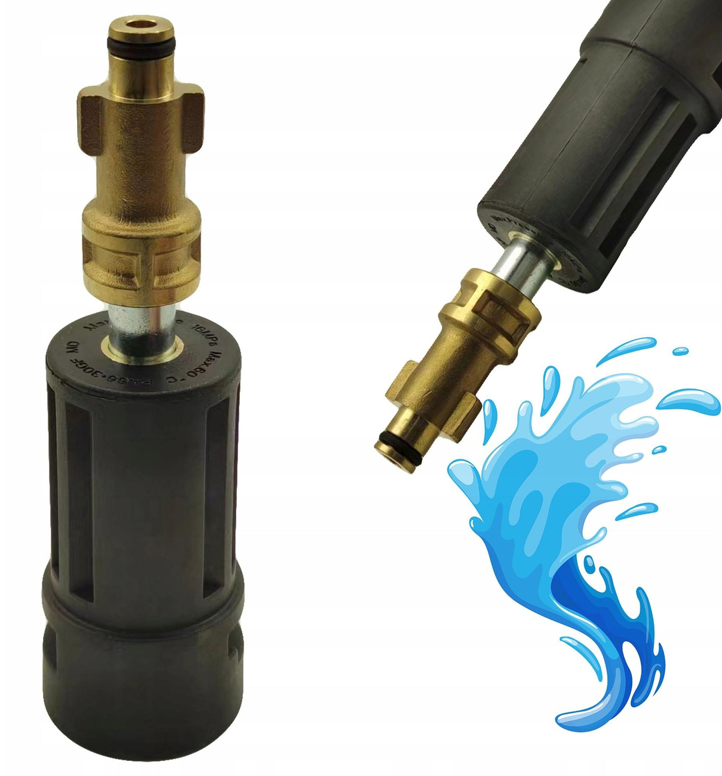 Rosfix Adapter Vervanging Spuitpistool Messing voor Bosch Oud Type en Kärcher Bayonet K, 160 BAR, 60°C
