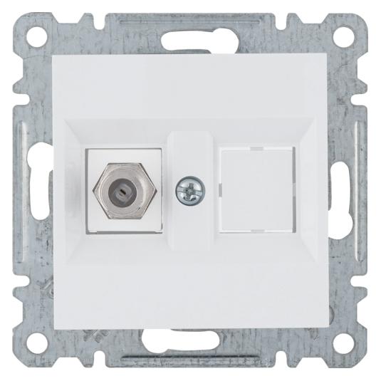 Hager Weisse Modulbuchse 1x TV Typ F (WL3250)