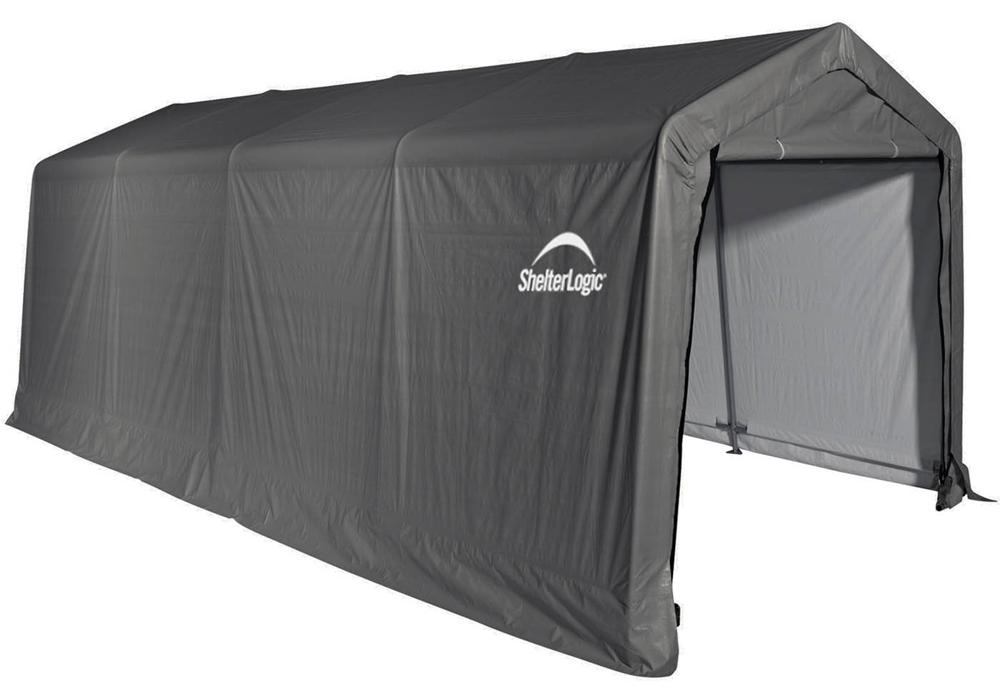 ShelterLogic Folien Zeltgarage Gerätehaus Grau 610x300x240 cm