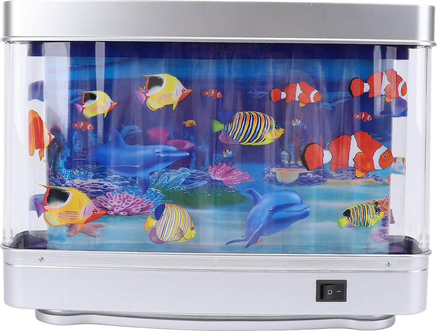 Cocosity Mini-aquariumlamp met bewegende kunstmatige vissen en LED-nachtlampje voor baby's en kinderen