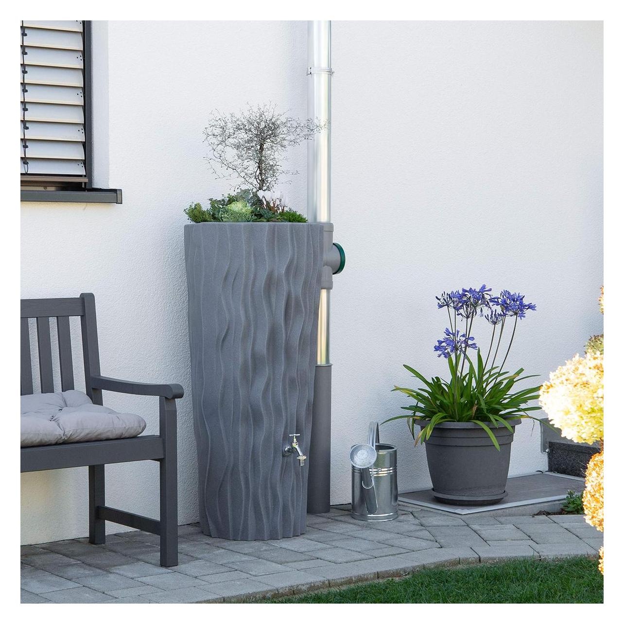 Prosperplast Regentonne ARVES Alana Flower grau / Kapazität (l): 160 (160 l) (RALA160-S443)