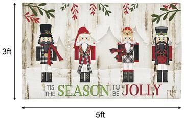 Laural Home Nutcracker Christmas Outdoor Rug