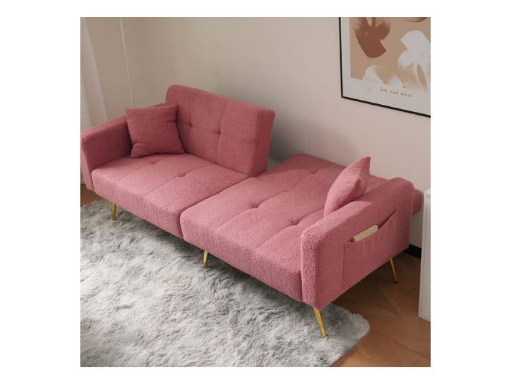 ANYSUN Schlafsofa Zweisitzer Schlafsofa verstellbarem Winkel Ecksofa mit Bettfunktion, Schlafsofa mit Bettfunktion, verstellbarem Winkel, Klappsofa,Gästebett,mit Kissen und seitlichen Aufbewahrungstaschen