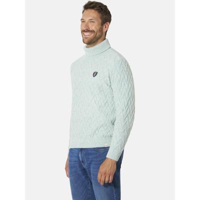 Rollkragenpullover BABISTA "Pullover NUVELA", Herren, Gr. M, blau (türkis melange), Pullover Rollkragenpullover