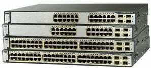 Cisco Catalyst 3750 48-Port Multi-Layer Ethernet Switch, RMON 1, RMON 2, RMON 3, RMON 9, Telnet, SNMP 3, IEEE 802.1D, IEEE 802.1p, IEEE 802.1Q, IEEE 802.1s, IEEE 802.1w, IEEE 802.1x, IEEE 802.3, IEEE 802.3, 445 x 460 x 45 mm, verkabelt, 0 - 45 °C, 0 - 95%