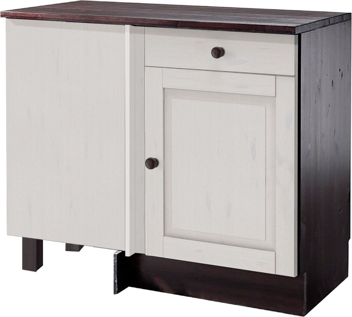 Notio Living Cornelia Hoekkast met 1 deur en 1 lade - Wit/Havana