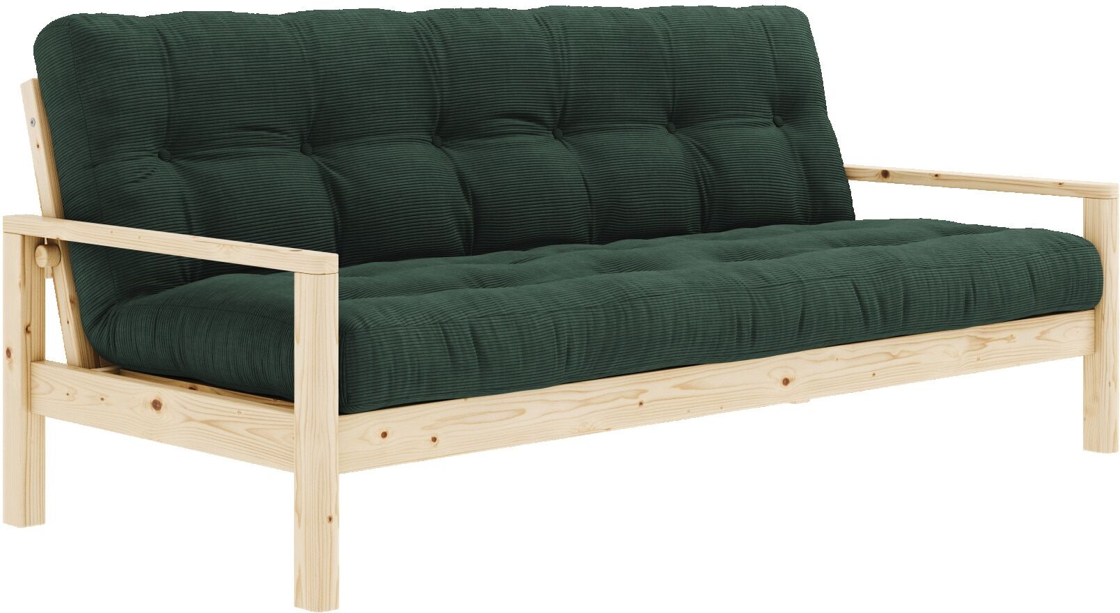 Schlafsofa KARUP DESIGN "KNOB", blau (pale blau), B:205cm H:79cm T:95cm, Matratzenmaterialzusammensetzung: Futonmatratze mit Knopfheftung, Höhe 14 cm, aus recyceleten Mischfasern mit einem Kern aus 4 cm Schaumstoff. Matratzenfüllung: Baumwoll-Mix-Füllung 