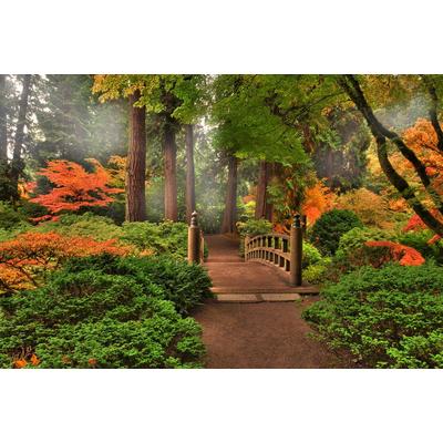 Fototapete PAPERMOON "Japanischer Garten", bunt, B:3m L:2,23m, Vlies, Tapeten