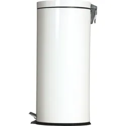Treteimer Metall, weiß, 30 Liter