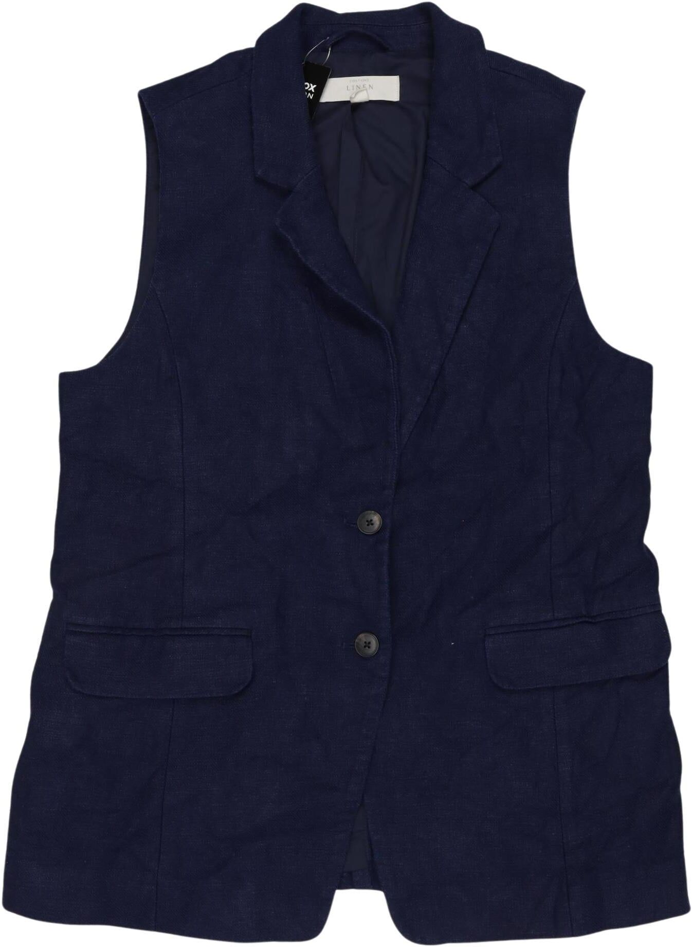 Next Damen Weste, Marineblau, Gr. EU 40, Leinen / Viskose / Baumwolle - Second Hand