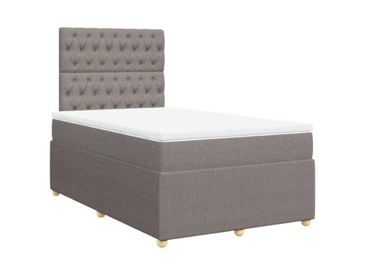 PUGYNBK Boxspringbett, 120 x 190 cm, Taupe Verstellbares Kopfteil, Taschenfedern, waschbarer Matratzenschoner, Lattenrost