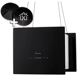 KKT Kolbe Inselhaube Dunstabzugshaube 40cm Edelstahl schwarzes Glas SensorTouch Bedienung