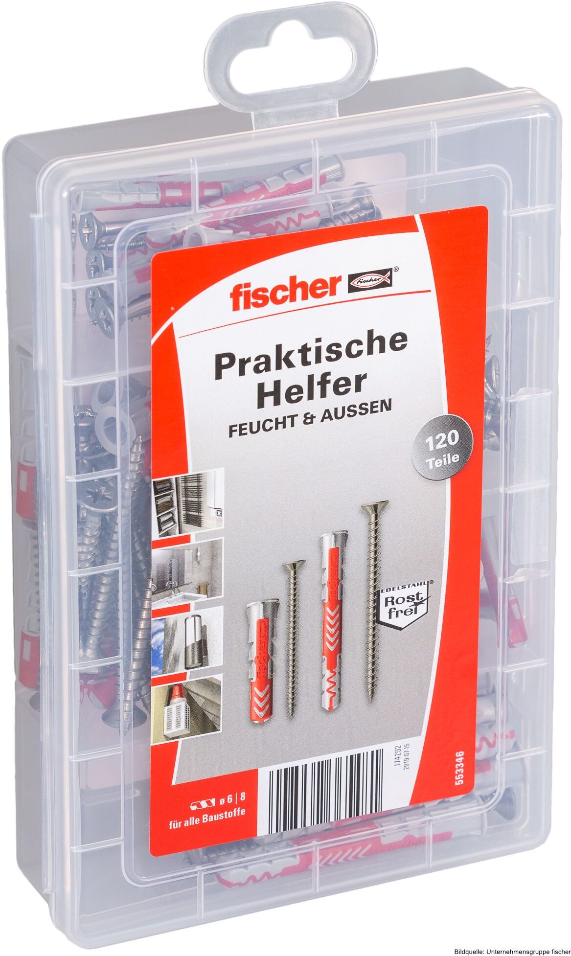 fischerwerke fischer Praktische Helfer Feucht & Außen, 120-teilig