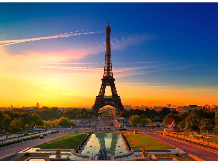 Fototapete PAPERMOON Paris Eiffel Tower , bunt, B:2,5m L:1,86m, Vlies, Tapeten, Fototapete